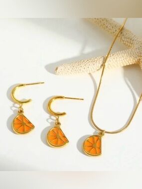Orange Citrus Jewelry Set